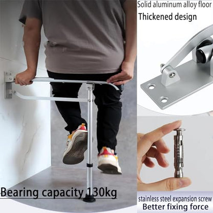 CEEBUS Toilet Grab Bar, Drop Down Bathroom Safety Support Height Adjustable, Foldable Aluminium Alloy Safety Handrail,Anti Slip Shower Assist Aid, for Elderly Pregnant Women Disabled, kk852
