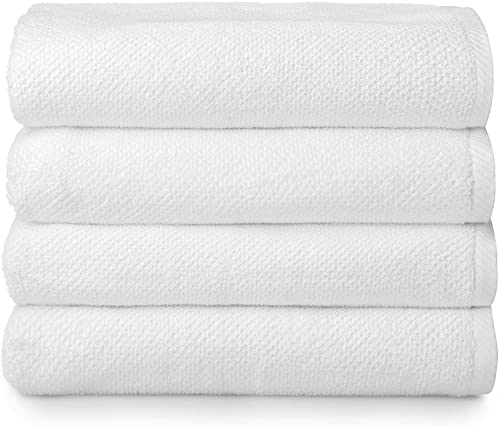 Simpli-Magic 79448 Popcorn Textured Bath Towels, 4 Pack, White - color: White