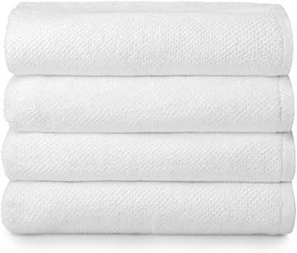 Simpli-Magic 79448 Popcorn Textured Bath Towels, 4 Pack, White - color: White