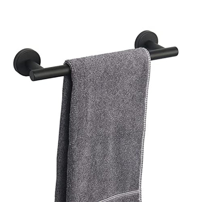 TocTen Bath Towel Bar - Thicken SUS304 Stainless Steel Bathroom Towel Holder, Towel Rod for Bathroom Heavy Duty Wall Mounted Towel Rack Hanger (12IN, Black) - color: Black, size: 12IN