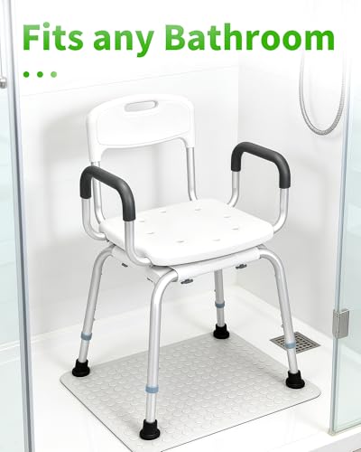 Shower Chair for Inside Shower - Swivel Shower Chair for Elderly and Disabled - Heavy Duty Shower Seat Bathtub with Arms for Handicap, HDB-788A - size: Swivel