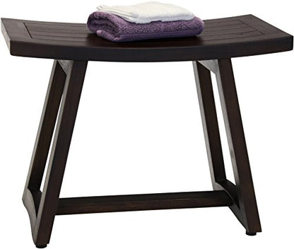 Patented 24" Asia Buru Mocha-Shield Teak Shower Bench - A. Bench | Durable, Water-Resistant Teak, Shower Chair & Shaving Foot Rest, Indoor/Outdoor Use - size: A. Bench