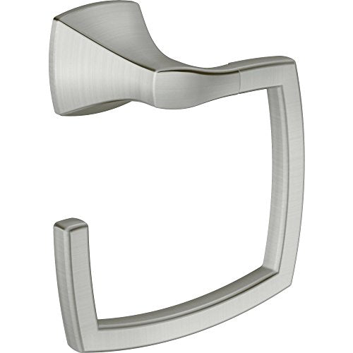 Moen Voss Collection Brushed Nickel Bathroom Hand Towel Ring, Wall Mounted Open Towel Ring, YB5186BN - color: Brushed Nickel, size: 11.61 x 2.83 x 6.81 inches