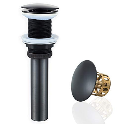Bathroom Sink Drain Without Overflow Vessel Sink Lavatory Vanity Pop Up Drain Stopper Matte Black - color: Black, size: Without Overflow