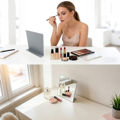 5 Pcs Counter Top Mirror, 8.5 x 9 Inch Acrylic Freestanding Tabletop Vanity Single Sided Mirror, for Bathroom, Bedroom, Office, Dorm