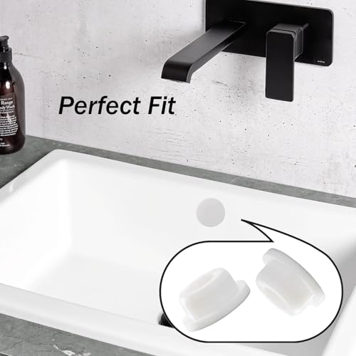 LiXiongBao 4 Pack Rubber Sink Overflow Hole Cover,Circular Sink Overflow Cap for Kitchen and Bathroom Sink Basin Trim Overflow Drain Cover(White)