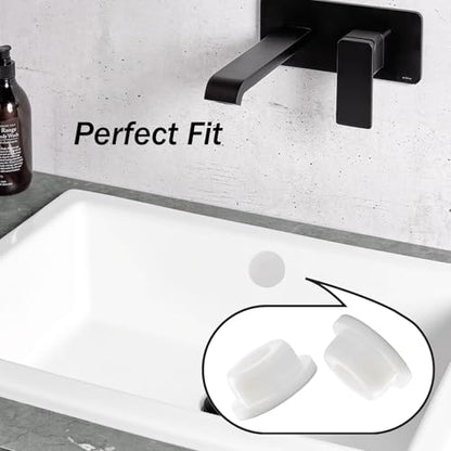 LiXiongBao 4 Pack Rubber Sink Overflow Hole Cover,Circular Sink Overflow Cap for Kitchen and Bathroom Sink Basin Trim Overflow Drain Cover(White)