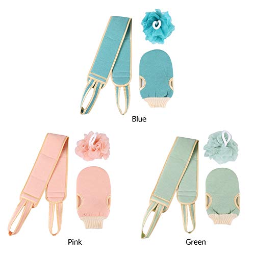Exfoliating Towel for Body 3pcs/Set Body Cleaning Washcloth Soft Brush Home Hotel Bathroom Shower Ball Back Scrubber Set Exfoliating Skin Towel Bath Gloves Exfoliating Washcloths (Color : A) - color: A