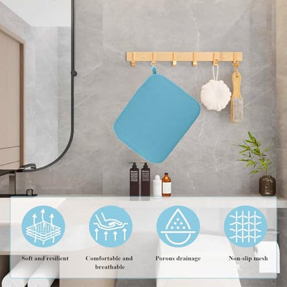 HNYG Cushion for Shower Seat,Bath Cushion for Shower Bench and Tub Transfer Bench,Non Slip Seat Pad with Hook,Seat Mat for for Dorm Desk Chair,Bathtub Chair Pad,Quick Drying and Washable