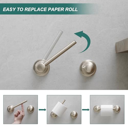 Hoimpro Wall Mounted Rustproof Toilet Tissue Paper Holder Bathroom Accessories Toilet roll Paper Hanger, Brushed Nickel - color: Brushed Nickel