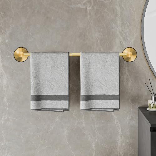 Adjustable Suction Cup Towel Bar for Bathroom Wall, 14.6–24 Inches Brushed Gold Towel Bar, Stainless Steel Towel Racks for Bathroom, Bath Towel Holder for Shower (Brushed Gold) - color: Brushed Gold, 1-pack