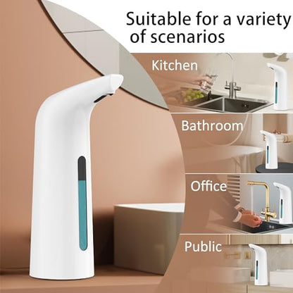 Automatic Liquid Soap Dispenser, 4-Level,Rechargeable | Plastic,13.5oz/400ml White Touchless Electric Hand & Dish Countertop Soap Dispensers with Sensor for Bathroom,Kitchen Sink - color: White, style: Rechargeable
