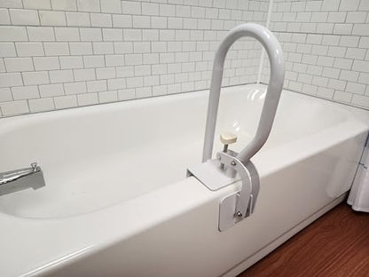 Carex White Bathtub Rail - Grab Bars for Bathroom, Bathtubs & Showers - Side Hand Grip Railing & Support - Shower Handle & Bath Tub Bar Clamps for Seniors & Elderly - style: Modern or Classic