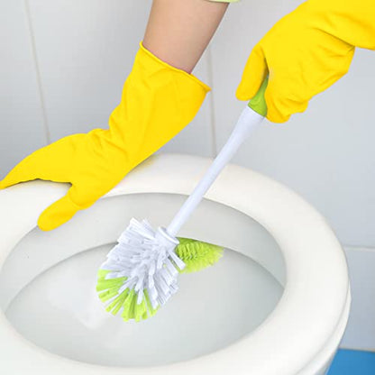Pine-Sol Toilet Bowl Cleaner Brush with Holder | Heavy Duty Cleaning Wand with Under The Rim Scrubber, Non-Slip Handle, Storage Caddy | Bathroom Supplies, Yellow, Green - size: (Pack of 1)
