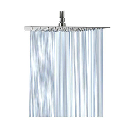 NearMoon Rain Shower Head, High Flow Stainless Steel Square Rainfall Shower, Waterfall Bath Shower Body Covering, Ceiling or Wall Mount (12 Inch, Brushed Nickel) - color: Brushed Nickel, size: 12 Inch Square