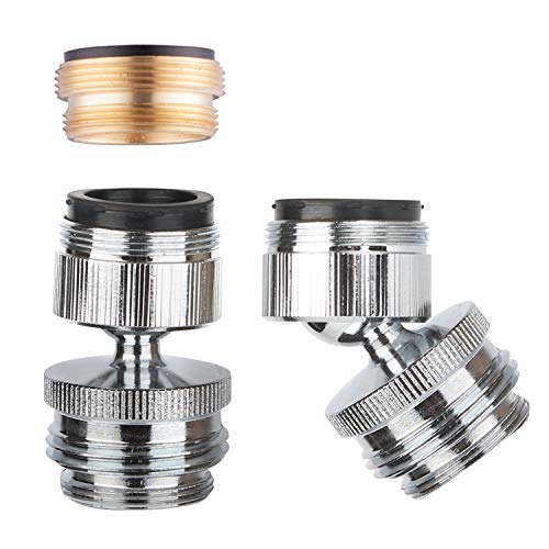 Hibbent Faucet Adapter Kit, Swivel Aerator Adapter to Connect Garden Hose - Multi-Thread Kitchen Sink Faucet to Garden Hose Adapter 3/4 Inch - Chrome Finished - color: Chrome, style: Swivel Garden Hose Adapter