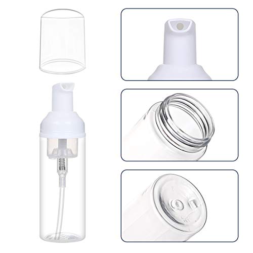 ROMROC 24PCS Travel Foam Pump Bottle Dispenser 2oz/60ml Lash Shampoo Bottle | Refillable Plastic Empty Foaming Soap Bottle for Lash Shampoo Hand Soap Shampoo Lash Cleanser Packaging Liquid Cleaning ﻿