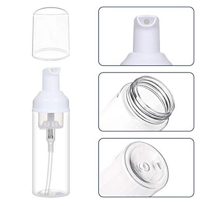 ROMROC 24PCS Travel Foam Pump Bottle Dispenser 2oz/60ml Lash Shampoo Bottle | Refillable Plastic Empty Foaming Soap Bottle for Lash Shampoo Hand Soap Shampoo Lash Cleanser Packaging Liquid Cleaning ﻿