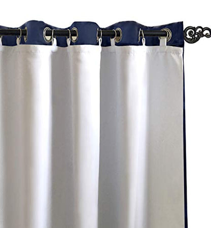 DriftAway Thermal Insulated 100 Percent Darkening Blackout Curtain Liner 2 Panels Each Liner Size 50 Inch by 58 Inch Rings Included Off White Panel - size: 50"W x 58"L (Pack of 2)