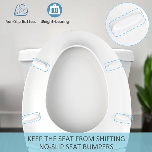 SS114 Toilet Seat Replacement Compatible with TOTO, Elongated Soft Close | Toilet Seat for SS154/SS204/SS214/SS224, Transitional Heavy Duty Oval Toilet Seats, 2-Pack Toilet Bolts and Nuts, White - style: Heavy Duty Elongated