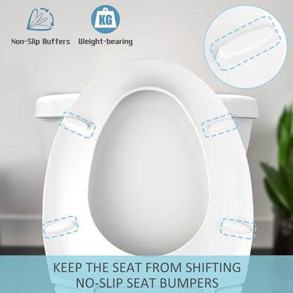 SS114 Toilet Seat Replacement Compatible with TOTO, Elongated Soft Close | Toilet Seat for SS154/SS204/SS214/SS224, Transitional Heavy Duty Oval Toilet Seats, 2-Pack Toilet Bolts and Nuts, White - style: Heavy Duty Elongated