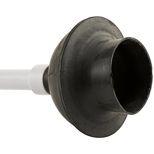 PlumbCraft 14-18-in. Stow-Away Plunger with Adjustable Handle 7503500, Heavy Duty Toilet Plunger for Households, Ergonomic Plunger to Unclog Toilet, Toilet Bowl Plunger with Ergonomic Handle - color: White Adjustable Plunger