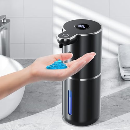 Fachixy Automatic Liquid Soap Dispenser Touchless, Smart Digital Display | 12.8oz/380mL, Up to 90 Days Battery Life, 6 Adjustable Level, Rechargeable, Wall Mountable IPX5 for Kitchen & Bathroom, Black - color: Black, style: Liquid