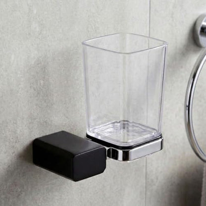 ECKOREA® Matte Black Tumbler Holder ECK-710C-BK, Tumbler Included, Durable Zinc Alloy, Wall-Mounted, Screw-in - size: ECK-710C-BK