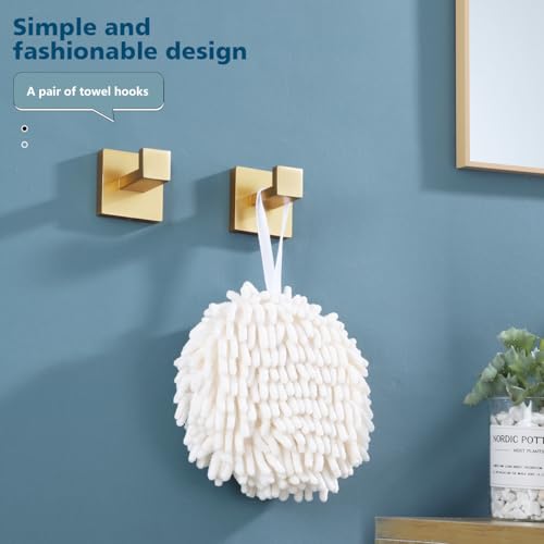 KOKOSIRI Bath Towel Hook Wall Mount Square Robe Hook Coat Hook, Bathroom Kitchen Garage Heavy Duty Wall Mounted, SUS 304 Stainless Steel, Brushed Gold, B1010BG-P2 - color: Brushed Gold, size: 2 Pack