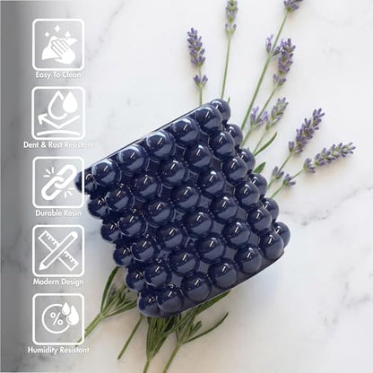 Better Trends 2-Piece Bathroom Accessory Set 400mL Refillable Soap Dispenser with Rustproof Pump 2-Slot Toothbrush for Vanity, Sink & Countertop Organization Navy Nova Collection - color: Navy