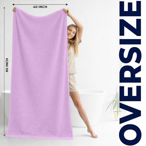 DAN RIVER Pack of 1 Jumbo Bath Sheet 40x80 Inches, XL Towels Oversized for Adults, Fluffy and Soft Plush Towels - Lavender - color: Lavendar