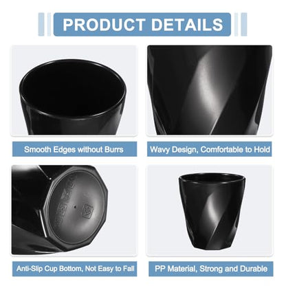 uxcell 4 Pcs Simple Toothbrush Cup, 13.5 OZ Reusable Bathroom Tumbler, 2.2 x 3.5 Unbreakable Plastic Cups for Storing Toothpaste Makeup Brush Holder Water Beverages Combs, Black/White - color: Black/White