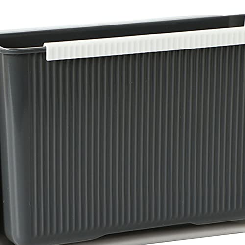 Tissting Hanging Folding Mini Trash Can, 4L Tiny Wall Mounted Waste Garbage Bin Under Sink Plastic Small Collapsible Wastebasket for Cabinet Door, Kitchen, Car(Grey) - color: Gray