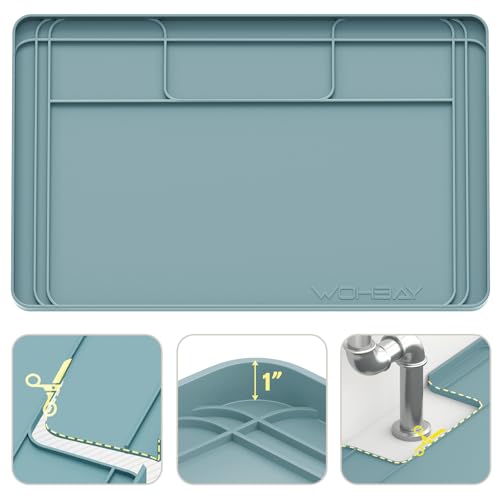 Under Sink Mats for Kitchen Waterproof 34"x22",Teal | Cut to Fit Design for Various Sizes, Leak-Proof Cabinet Protection,Durable Silicone Material,Versatile Home Use - color: Teal