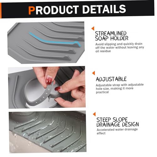 Silicone Sink Splash Guard, 30 Inch Foldable Mat - Adjustable Lock Guard for Kitchen Behind Faucet, Counter Protection(Grey) - color: Gray