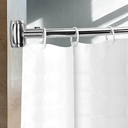 Adjustable 30-45 inches Curved Shower Curtain Rod, Premium Stainless Steel Rustproof Shower Rod for Bathroom, Need to Drill, Silver - color: Silver, size: 30-45 Inches