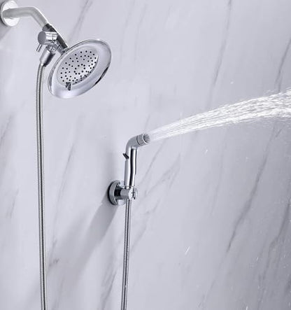 G-Promise Dog Shower Attachment with Flow Control | High Pressure, with Flow Control Lever, Extra Long Hose, Easy to Install, No-Drill Hook Mount - color: Chrome, size: 118 Inch Hose