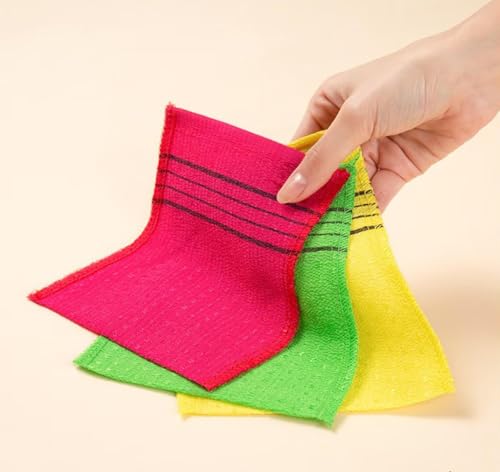 DEAD SKIn Korean Exfoliating Washcloth, Hard Type Body Scrub Towel, 100% Rayon, 3 Pack, 5.5 x 6.3 in