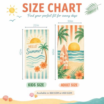 Personalized Striped Beach Towel with Custom Name, Quick Dry Microfiber Towel for Kids & Adults, Soft Pool & Swim Gift