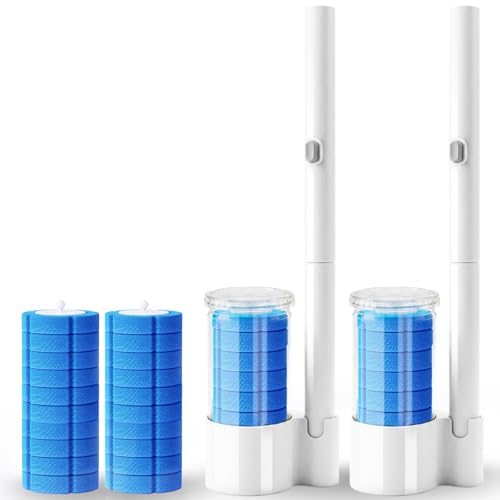 Disposable Toilet Brush 2 Pack- Each Toilet Bowl Brush with 10PCS Refills - size: 2 Brush + 20 Refills