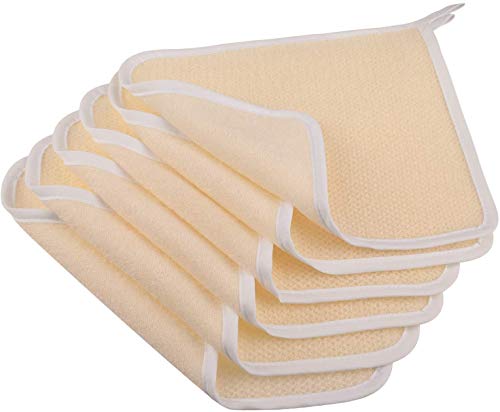 PHOGARY 6 Pack Exfoliating Wash Cloths for Body Scrub and Face Clean, Dual-Sided Wash Towels Bath Washcloths for Men Women Skin Massage Spa - Rough Exfoliating Side and Soft Terry Side