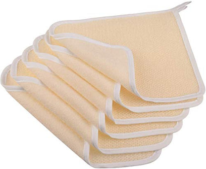 PHOGARY 6 Pack Exfoliating Wash Cloths for Body Scrub and Face Clean, Dual-Sided Wash Towels Bath Washcloths for Men Women Skin Massage Spa - Rough Exfoliating Side and Soft Terry Side
