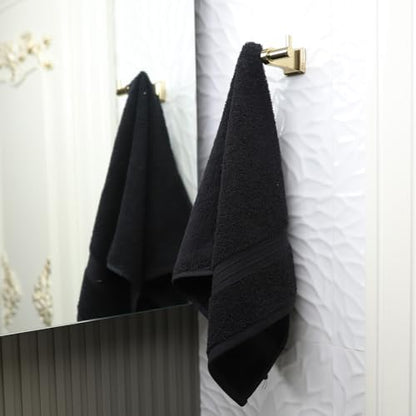Hand Towels Set of 4 - Soft & Luxury, Large (16"x 28") 100% Cotton, Decorative, Luxury and Cozy - Versatile, Perfect as Hotel Towel, Cotton Face Towels, Thick Hand Towels - Black - color: Black