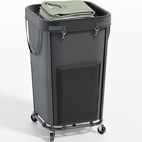 Homedepal 160L Rolling Laundry Basket with Wheels & Removable Bag - Easy‑Move Hamper for Bathroom and Laundry Room (160L Black) - color: 160L Black