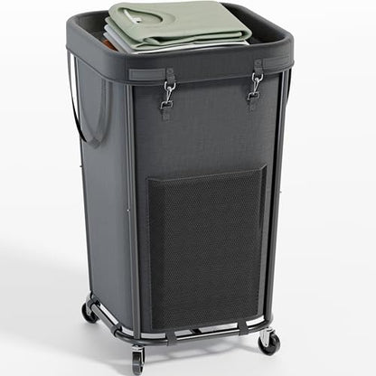 Homedepal 160L Rolling Laundry Basket with Wheels & Removable Bag - Easy‑Move Hamper for Bathroom and Laundry Room (160L Black) - color: 160L Black