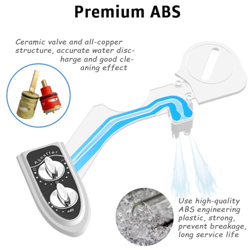Aünsffer Bidet Toilet Attachment, Toilet Bidet Cold Water No-Electric, 3 Wash Modes Female Wash/Bidet Wash/Self-Cleaning, Super-Slim Design, 2 Years Support, Black - color: Black