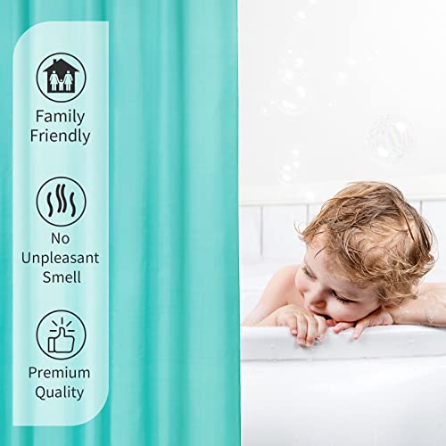 Teal Blue Fabric Waterproof Shower Curtain or Liner, 36 x 72 | Fabric Shower Curtain Liner, Soft Cloth, Hotel Quality, Modern Style, Water-Resistant, Machine Washable - color: Fabric-teal, size: 36"W x 72"L (Pack of 1)