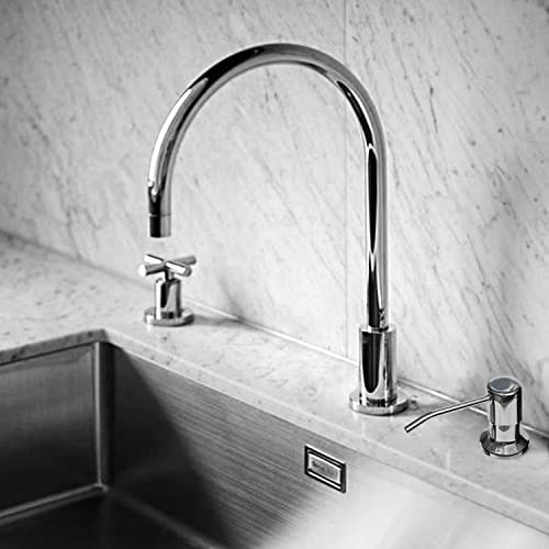 Soap Dispenser for Kitchen Sink (Chrome),Built in Design Sink Soap Dispenser, Refill from The Top, Stainless Steel Kitchen Soap Pump with 10 fl.oz Bottle (300ml) - color: Chrome, style: Antique
