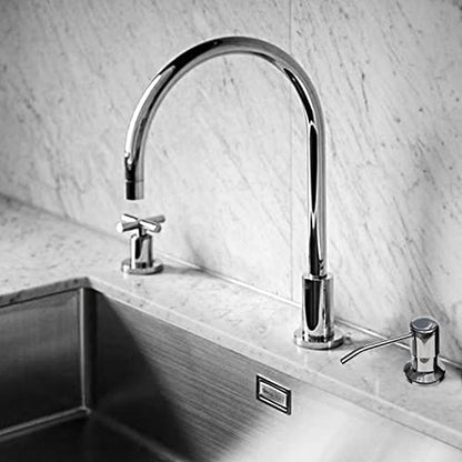 Soap Dispenser for Kitchen Sink (Chrome),Built in Design Sink Soap Dispenser, Refill from The Top, Stainless Steel Kitchen Soap Pump with 10 fl.oz Bottle (300ml) - color: Chrome, style: Antique