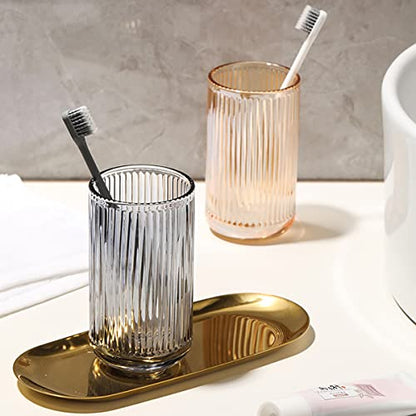 Gaolinci 2 Pcs Glass Tumbler Cup,Toothbrush Holder, Bathroom Cups, 13 oz - color: Clear, size: 13 oz